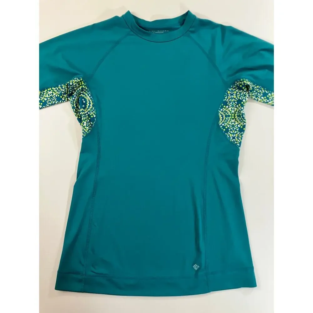 Columbia Women’s M Omni-Shade Long Sleeve Shirt Teal Sun Protection Outdoor